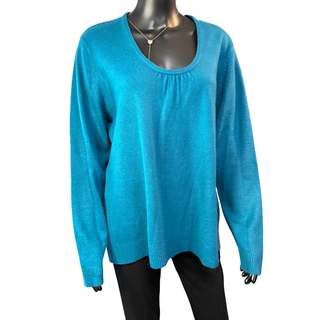Just My Size Vibrant Blue V-Neck Sweater